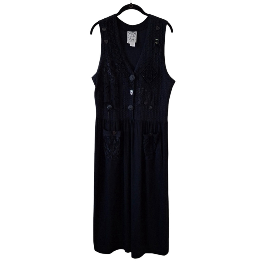 Surya Sleeveless Beaded Lace Floral Maxi Dress Size L